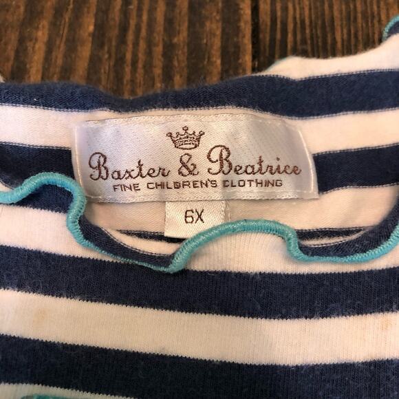 Baxter and Beatrice Dress Girls Size 6X Floral Striped Sleeveless Pretty Summer - Picture 5 of 7